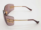 Miu Miu Smu54y Gold Tone Frameless Light Purple Brown Lens Sunglasses Do826olxde