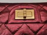 Chanel Quilted Red Metallic Leather Double Flap Shoulder Bag Do0724wrxzde