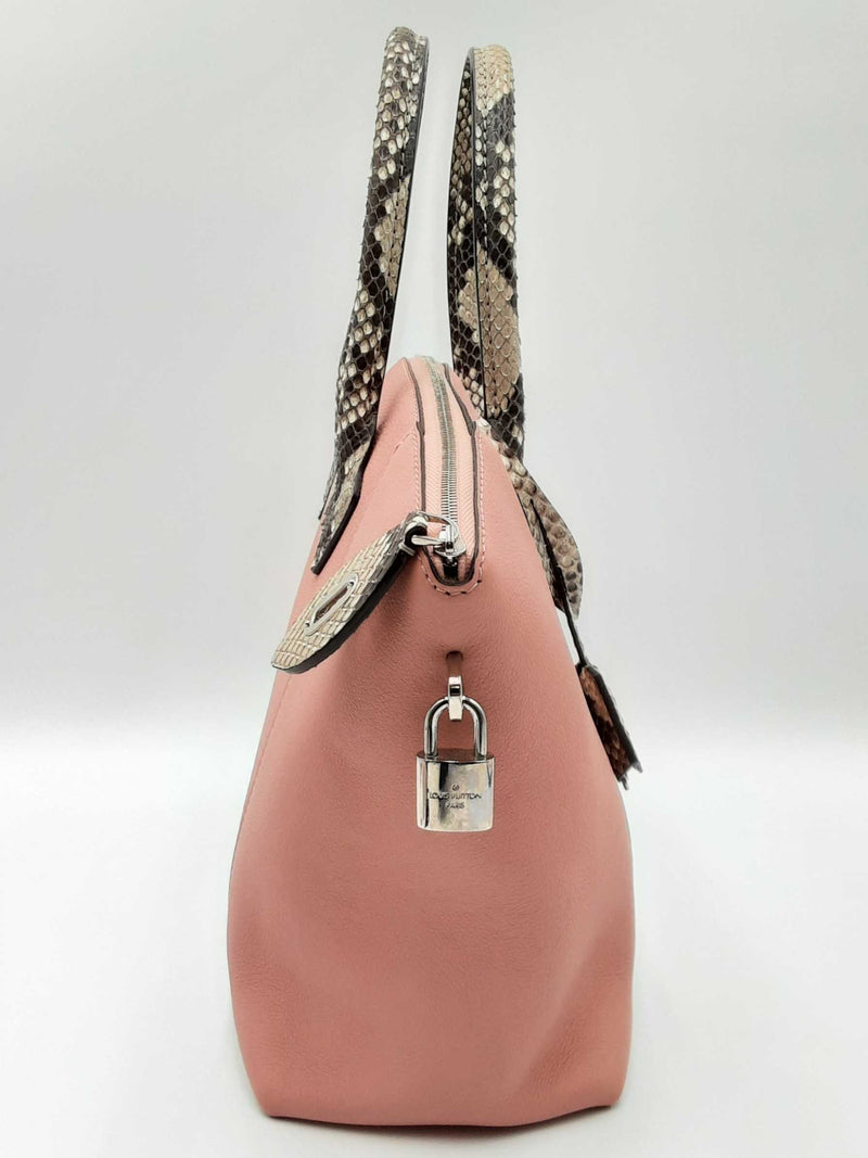 Louis Vuitton Pink Leather Python Trimmed Lockit Top Handle Bag Eb0724lerxde