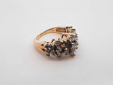 3.43 Cttw Diamond & 14k Yellow Gold Waterfall Ring 7.1 Grams Size 6 Fw0825scrdu