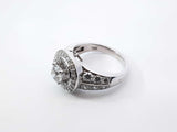 1.93 Cttw Diamond & 14k White Gold Double Halo Ring 6.9 Grams Size 7 Fw0626ezxdu