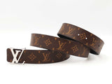 Louis Vuitton Initiales Buckle & Monogram Macassar Reversible Belt Fw00725oxzdu