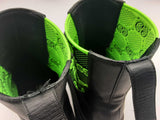 Gucci Gg Elastic Chelsea Black Neon Green Boot Size Uk 11 Mens Do1124lrxde