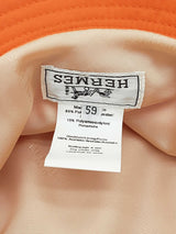Hermes Embroidered H Logo Orange Bucket Hat Size 59 Do0926wxzde