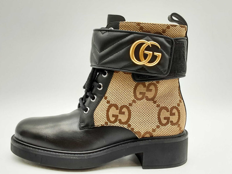 Gucci 678984 Size 6 Matelasse Gg Supreme Lace Up Boots Lh0624wrxde 144020005851