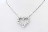 Tiffany & Co. Diamond Heart Pendant Necklace Platinum 4.4g 16 Inch Eb0826orxzde