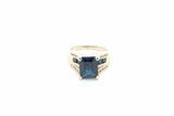 Blue Gemstone & Diamond 10k Yellow Gold Ring 6.5 Grams Size 7 Eb0926wrxsa