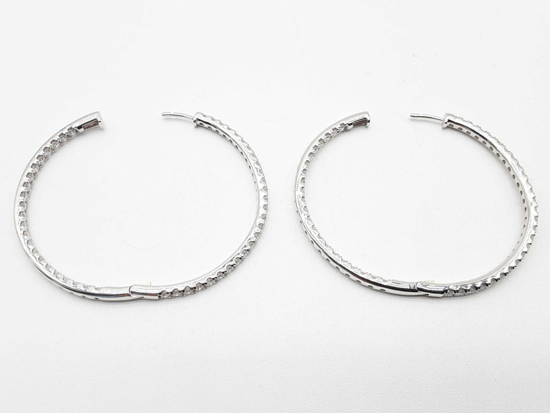 5.00 Cttw Lab Grown Diamonds 14k White Gold 17.7g Hoop Earrings Do0225lroxde