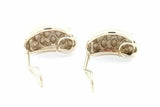 0.26cttw Diamond Quilted Omega Back Earrings 14k Gold 20.2 Grams Eb0926lopxsa