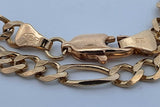 14k Yellow Gold Figaro Chain Necklace 11.3 Grams 18.5 Inch Eb0926erxde