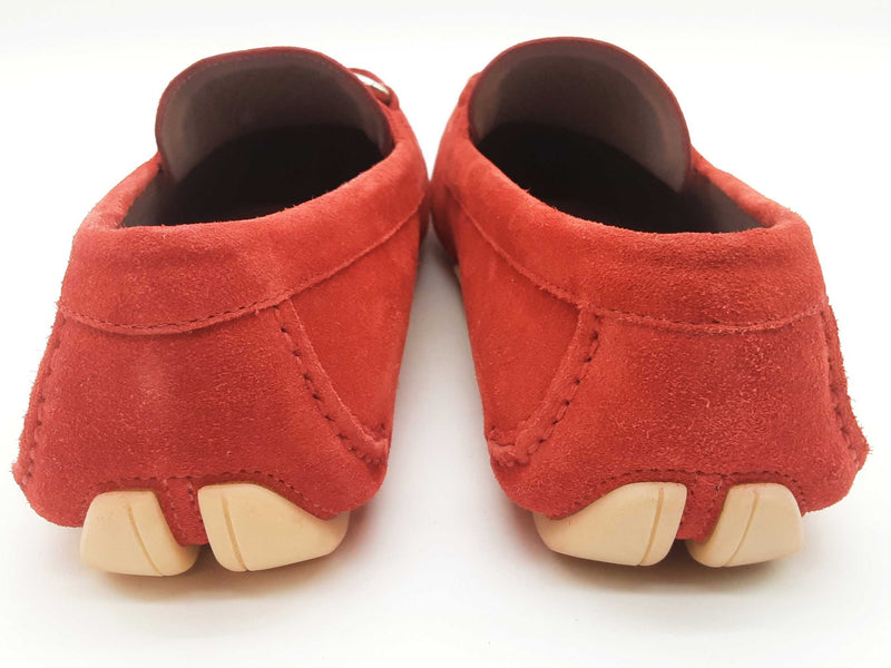 Salvatore Ferragamo Parigi Flame Red Suede Loafers Size Us 8.5e Do0625lxzde
