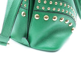 Prada Saffiano Leather Studded Promenade Satchel Green Aa0826wxzsa