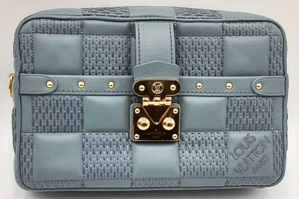 Louis Vuitton Damier Quilt Troca Shoulder Bag In Blue Leather Eb0824srxdu