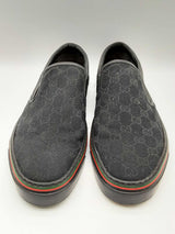 Gucci 212225 Black Monogram Gg Canvas Slip On Shoes Size Uk 9.5 Mens Do1024ixde