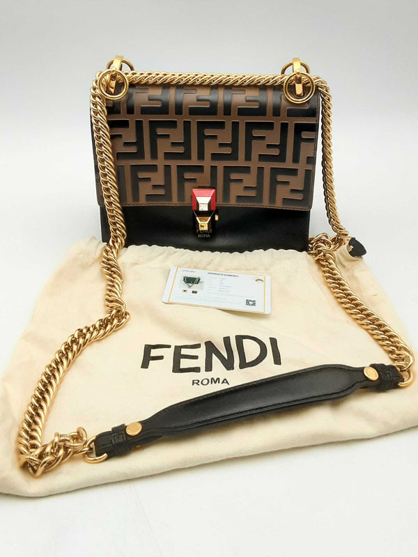 Fendi Vitello Liberty Ff Kan I Chain Shoulder Bag Aa1024wxzsa
