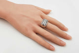 1.69 Cttw Diamond & 14k White Gold Multi Row Ring 15.4g Size 8.25 Fw0726loxzdu