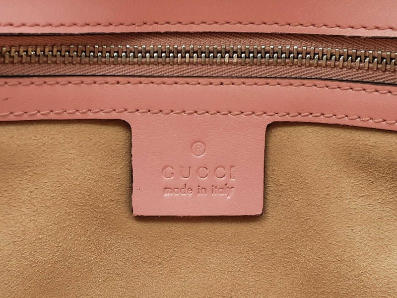 Gucci Marmont Medium Shoulder Bag In Pink Matelassé Chevron Leather Fw0925przdu