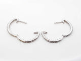 Diamond & 10k White Gold Inside Out Hoop Earrings 2.9 Grams Fw0526lwrdu
