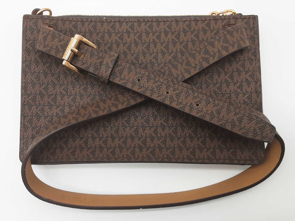 Michael Kors Chain Brown Signature Coated Canvas Belt Bag Do0525orde