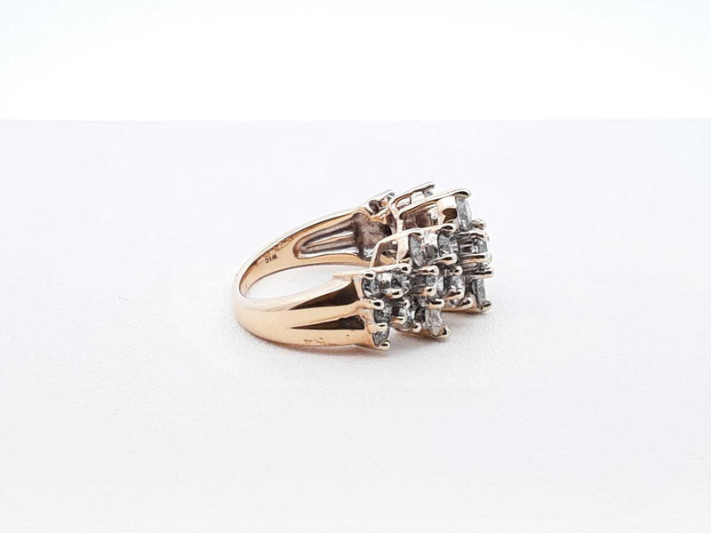 3.43 Cttw Diamond & 14k Yellow Gold Waterfall Ring 7.1 Grams Size 6 Fw0825scrdu