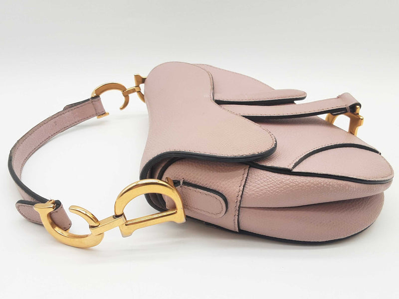 Christian Dior Saddle Blush Pink Grained Leather Handbag Do0625oxzxde