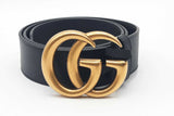 Gucci Black Leather Belt With Gold-tone Gg Buckle Size 80/32 Eb0426lrxsa