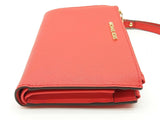 Michael Kors Red Leather Double Zip Bifold Wristlet Tech Wallet Do1025lrde