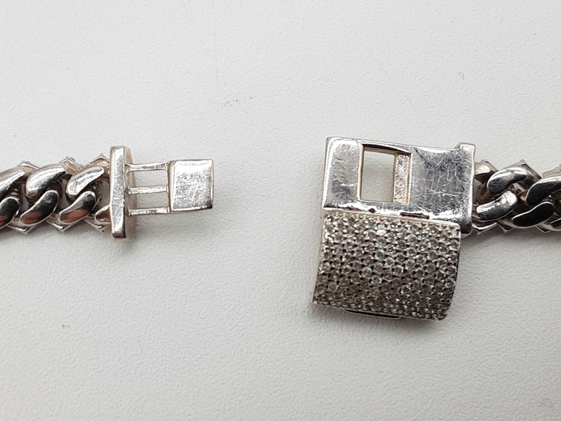 17.33 Cttw Diamonds 14k White Gold 66.7g Solid Cuban Chain 15 In Do0625woxzde