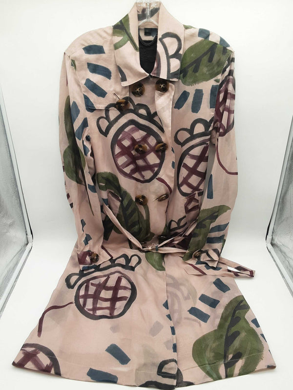 Burberry Prorsum Painted Dusty Pink Sheer Trenchcoat Size Italian 42 Do0925wxzde