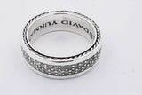 David Yurman Diamond Streamline Two Row 925 Band Ring 9g Size 8.5 Eb0326rxzsa
