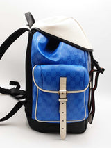 Gucci X Adidas Blue Crystal Canvas & White Leather Michael Backpack Eb1225lrxzsa