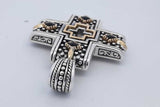 Konstantino Sterling Silver & 18k Gold Onyx Cross Pendant 25.2 Grams Eb0826wrxdu