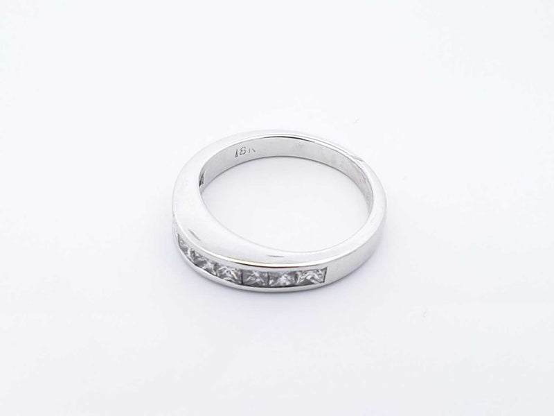 1.0 Ctw Channel-set Diamond & 18k White Gold Ring 4 Grams Size 5 Fw0925osrdu