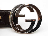Gucci Guccissima 40mm Dark Brown Leather Belt & Gg Buckle Size 40 Fw0326llrdu