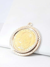 22k Gold 1897 Netherlands Coin Pendant In 14k Setting 9.4 Grams Fw0726lxzxdu