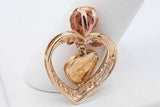 14k Yellow Gold Heart Pendant With Diamonds 4.3 Grams Eb0426oxzsa