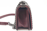Chanel Quilted Burgundy Leather  Chain Aroung Boy Bag Eb0726lixzde