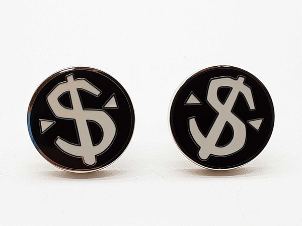 King Baby Dollar Sign White Black Cuff Links Do0825cxde