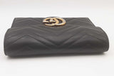 Gucci Black Chevron Quilted Matelasse Marmont Chain Wallet Eb0526orxsa