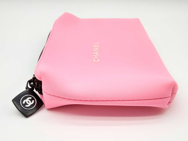 Chanel Vip Neon Pink Neoprene Cosmetic Bag Do0225oxde