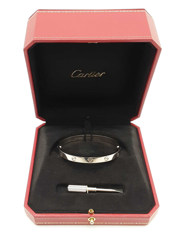 Cartier Love 18k White Gold 35.6g Bangle Bracelet Cartier Size 18 Do0824pxzxmia