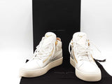 Giuseppe Zanotti Kriss Gold Zip Midtop Sneakers White Size 13 Aa0826lpzsa