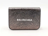 Balenciaga Cash Mini Wallet In Dark Gray Crinkled Calfskin Fw0926lzxdu