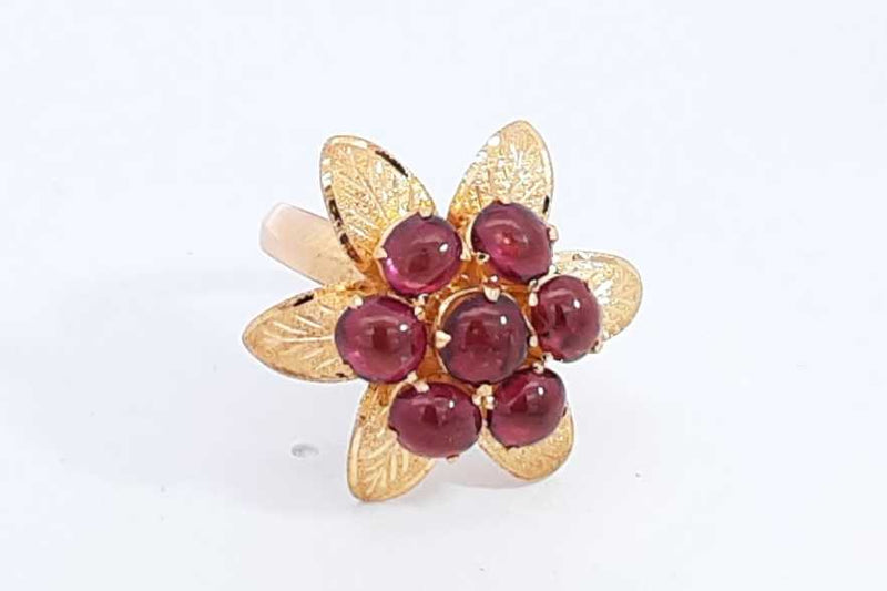 Garnet Ring In 22k Yellow Gold 7.3 Grams Size 6.5 Eb0724wxzdu