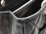 Chanel Grand Shopping Tote In Black Diamond-quilted Caviar Leather Fw1225lrzxdu