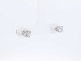 1.0 Cttw Diamond & 14k White Gold Stud Screwback Earrings 1 Gram Fw0725wxzdu