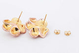 18k Gold Flower Stud Earrings 2.8 Grams Eb0826oorsa