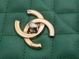 Chanel Green Quilted Caviar Cocotop Handle Flap Bag Eb0626oixzsa