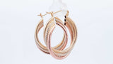 14k Tricolor Gold 4.2 Grams Hoop Earrings Sd0526opzdu