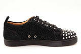 Christian Louboutin  Black Glitter Louis Junior Spikes Size 43 Eb0326lorde